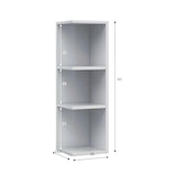 thumbnail of Dmora Badezimmer-Hängeschrank Tacoma, Abgehängter Säulenschrank für Badezimmer, Eckschrank mit 3 offenen Regalen, 20x20h65 cm, Weiß