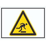 thumbnail of Achtung Hindernisse am Boden Symbol Aufkleber A1 (594x841mm)