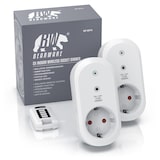 thumbnail of BEARWARE Dimmbare Funksteckdosen - Set mit Fernbedienung - 2er Set für den Innenbereich Indoor + 1 Fernbedienung - Steckdose