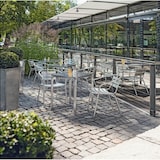 thumbnail of Sedia impilabile in alluminio da esterno cortile giardino bar e pub con braccioli Alu