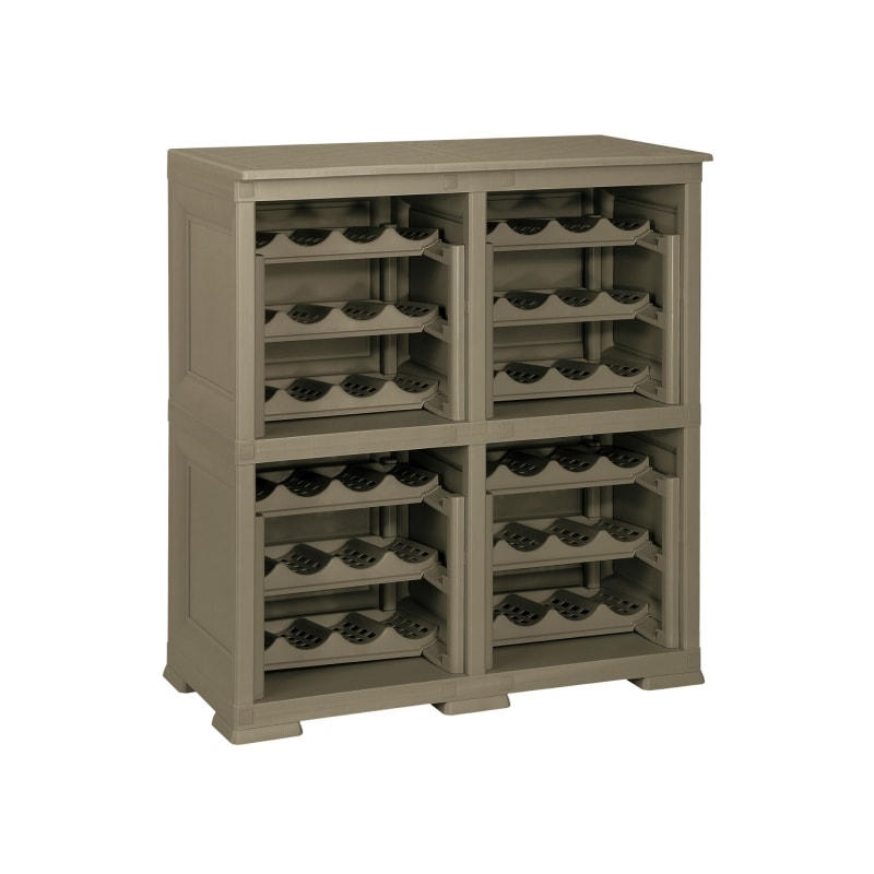 Tontarelli - Armario Botellero Modular con Rejilla para 48 Botellas Wengué