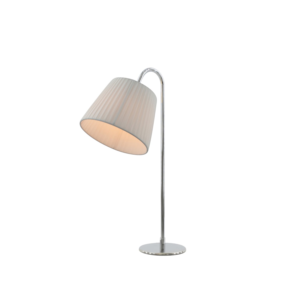 SalesFever Tischleuchte rund | Plissee Latex-Lampenschirm | Gestell Edelstahl | B 32 x T 20 x H 54 cm | weiß