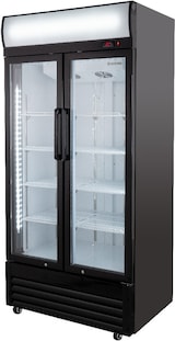 thumbnail of GastroHero Getränkekühlschrank ECO 630 mit Leuchtaufsatz, 2 Klapptüren, schwarz, LED-Innenbeleuchtung