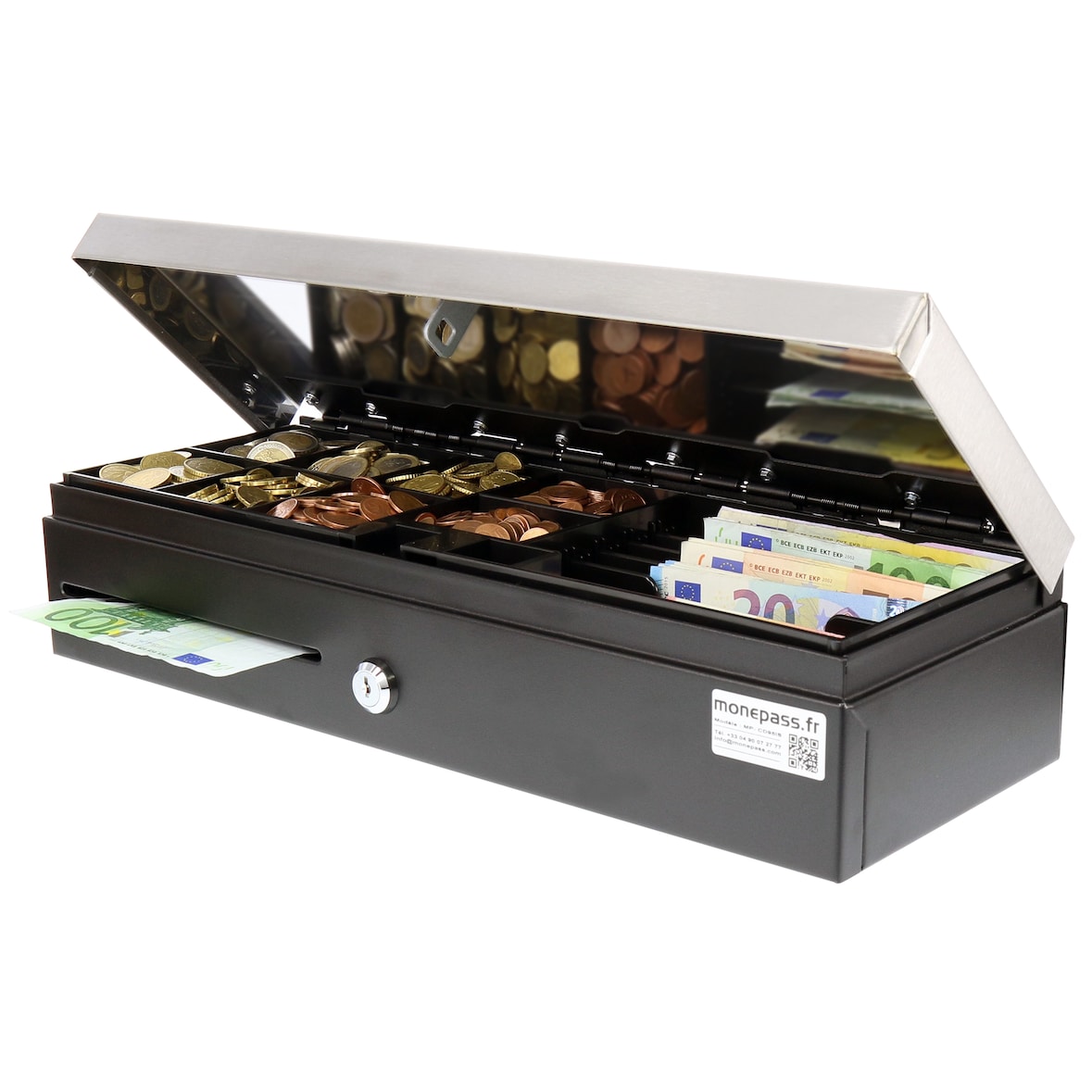 Cassetto portavalori ad apertura verticale Standard Duty - 6B/8C - connessione RJ / CD95IS - Monepass. Monepass
