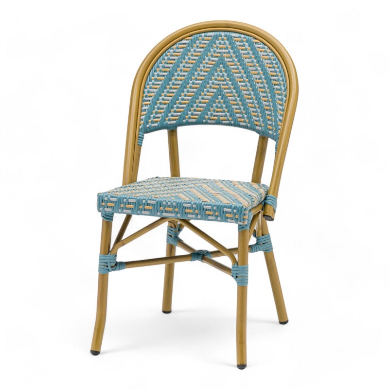 Chaise de terrasse TURGOT - Chevrons bleus