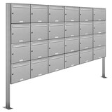 thumbnail of AL Briefkastensysteme 24 Fächer Premium Edelstahl Stand Briefkasten Anlage für Post A4 modern, robust, wetterfest, Artikelnummer: 331T24S6