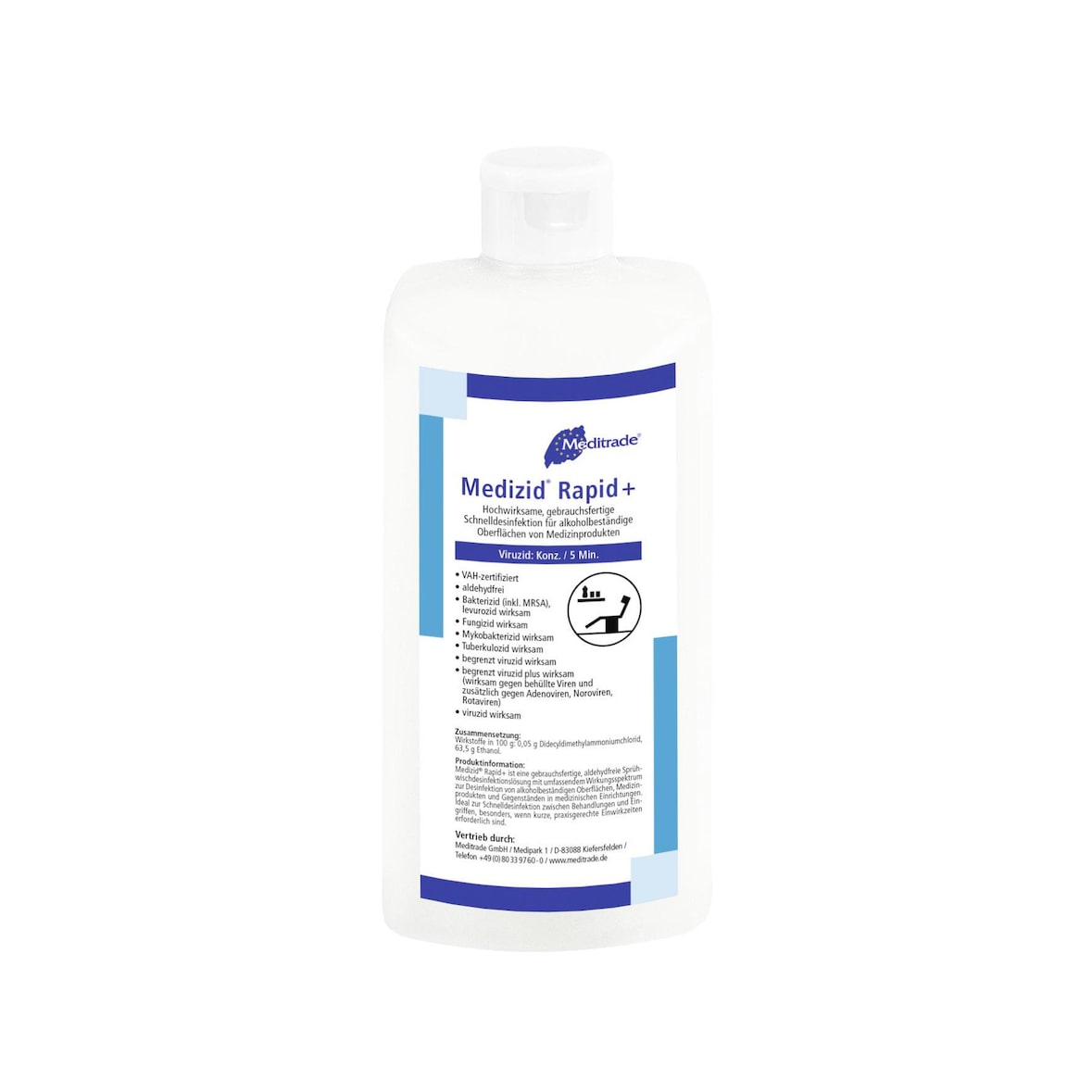 Medizid Rapid + - 18 x 500 ml - Schnelldesinfektionsmittel - Desinfektionsmittel