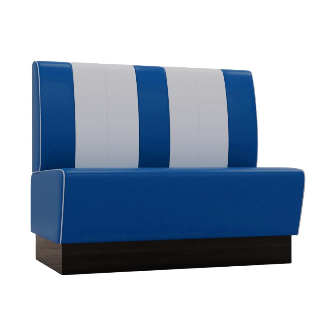Gastro Sitzbank Americano Retro | DINERBANK- BLAU & WEIß - 120CM Breit