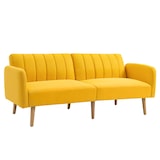 thumbnail of Sofá Cama de 2 Plazas Tela con Respaldo Ajustable en 3 Posiciones y Patas de Madera Sofá Doble Convertible en Cama para Salón Oficina 173x75x73 cm