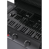 thumbnail of aro 3-branders gasbarbecue, grilloppervlak 33 x 55 cm, verrijdbaar, werkblad, staal, zwart