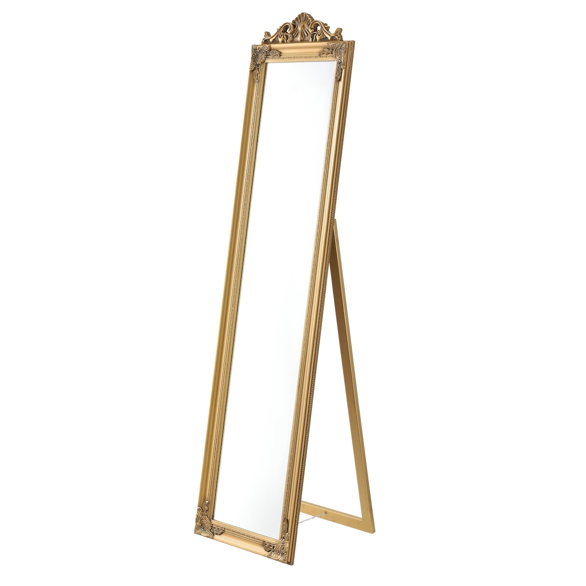 Helloshop26 - Espejo de pie inclinable 160 x 40 cm dorado 03_0007962