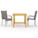 thumbnail of Juego de comedor para jardín 3 piezas gris