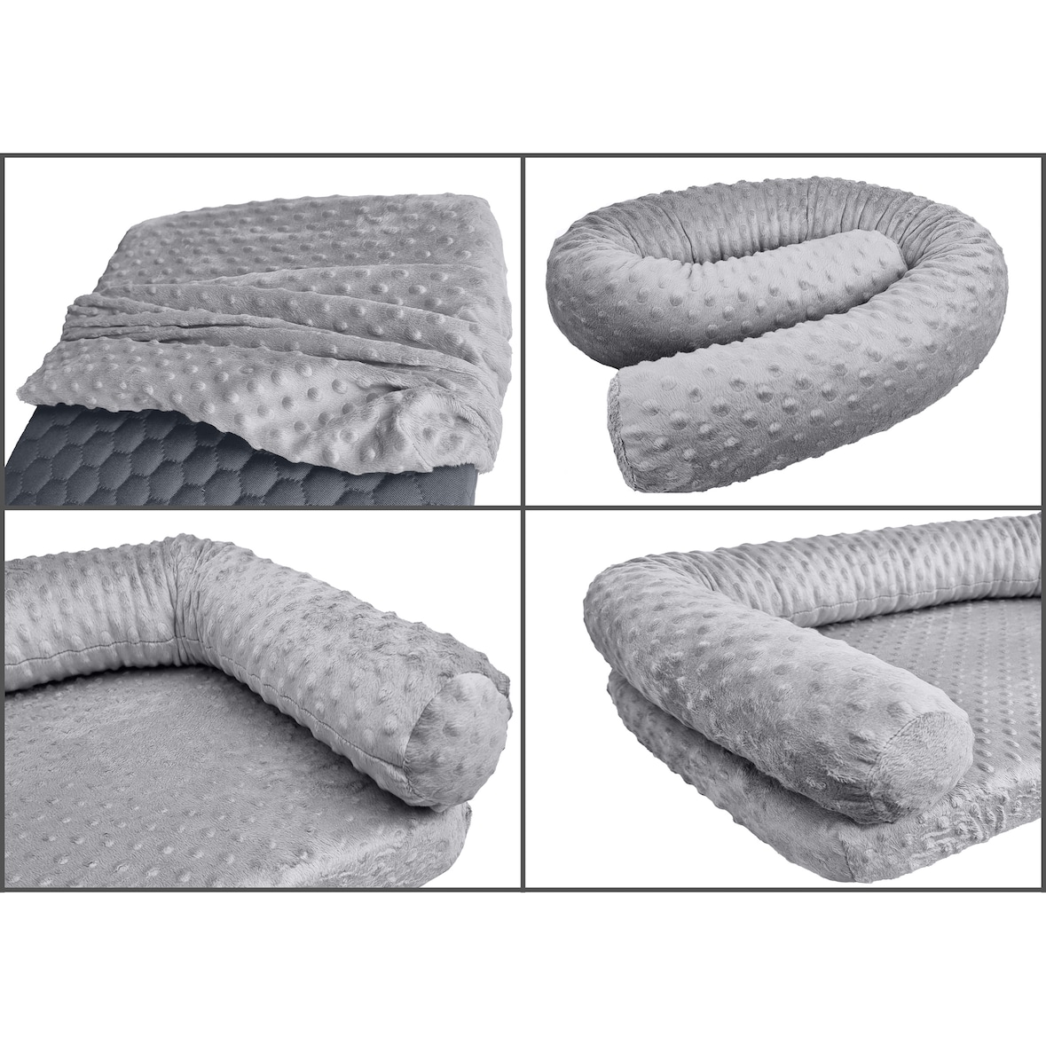 Bezug mit Seitenpolster grau für Tierbett  V-30.60