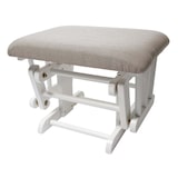 thumbnail of Sillón relax HWC-C76, sillón balancín con taburete ~ tela/textil, crema, estructura blanca