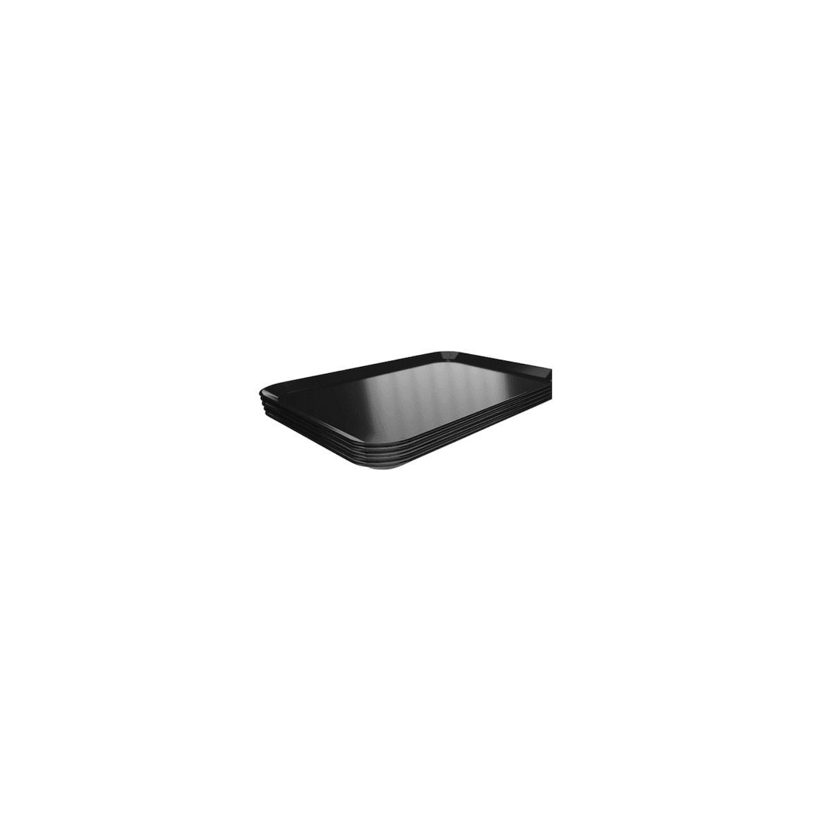 Set mit 5 glatten Servierplatten (B)280 x (T)420 mm, aus schwarzem, hitzebeständigem Melamin