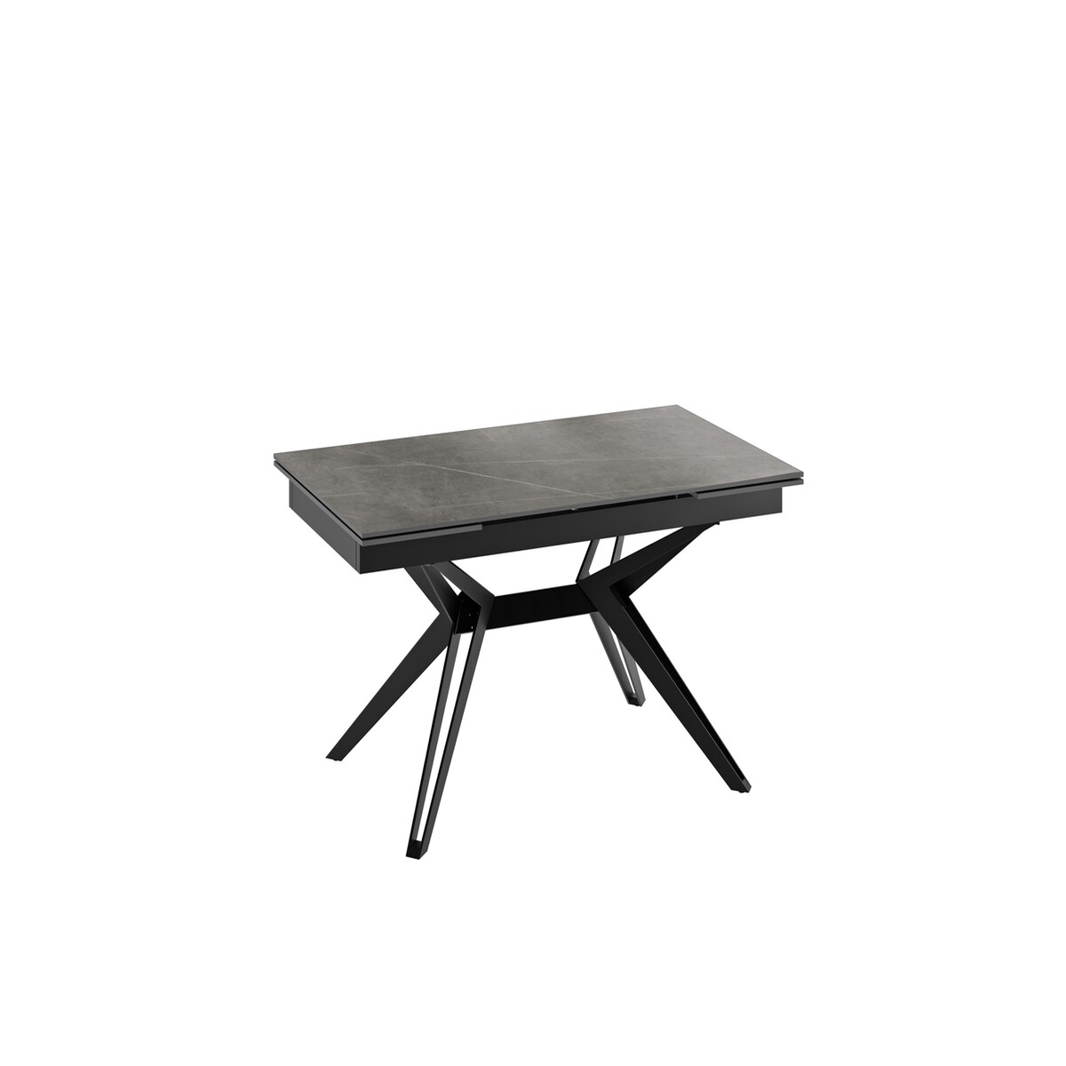 Stones Match 3 - Ausziehbarer Tisch (160/240 x 90 cm) aus schwarzer Keramik