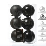 thumbnail of Weihnachtskugeln bruchfest 8cm Christbaumkugeln schwarz 6 Stück
