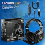 thumbnail of K10 Black Gaming Headset PS4 PC Xbox One Kopfhörer mit Mikrofon Surround-Sound, bequeme Ohrenschützer mit LED-Beleuchtung Geeignet für 3,5-mm-Buchse