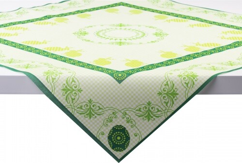 Sovie HOME Tischdecke Rabea in Grün aus Linclass® Airlaid 80 x 80 cm, 1 Stück - Punkte Ornamente Hasen Ostern