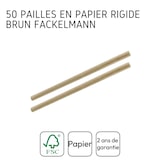 thumbnail of Boite de 50 pailles en papier rigide brun 15 cm Fackelmann Nature