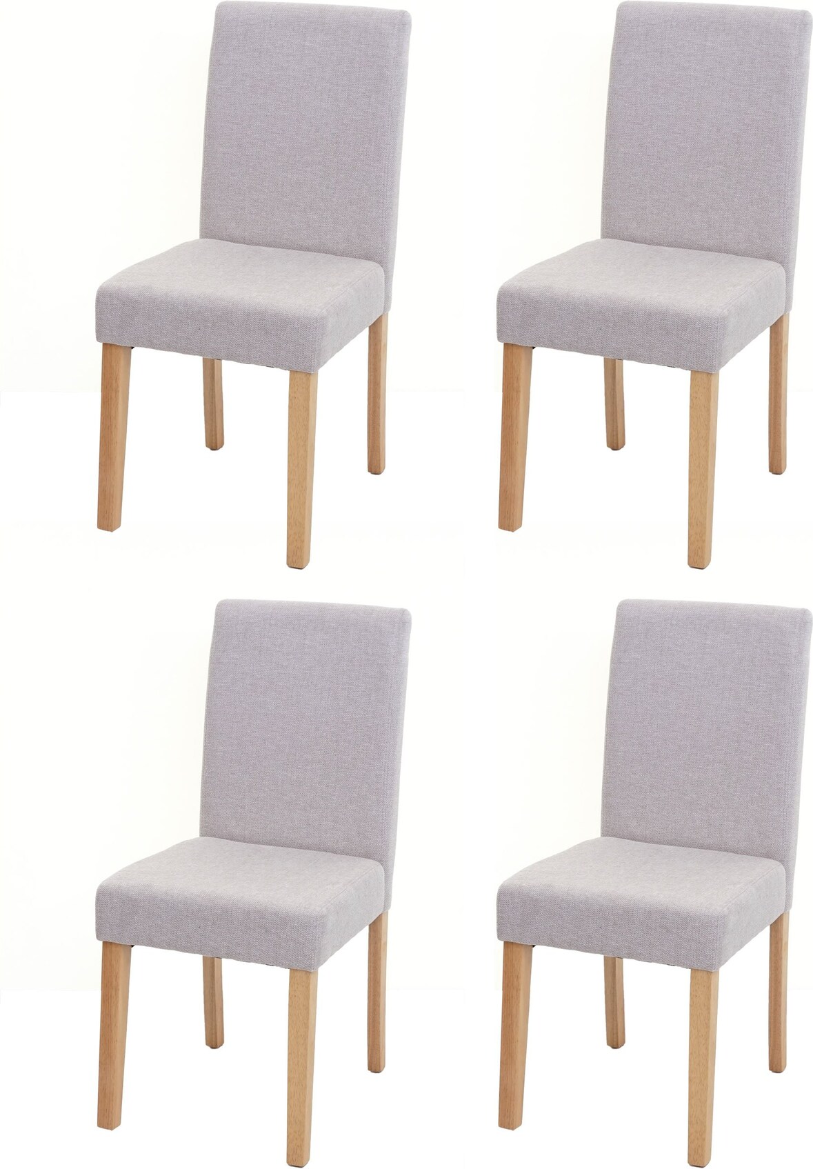 4er-Set Esszimmerstuhl Stuhl Küchenstuhl klassisch und zeitlos  | HxBxT 90x43x56cm | Sitzhöhe 45cm |  Textil  |  helle Beine |  Creme-Beige