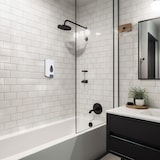 thumbnail of Relaxdays Wandseifenspender, 2er Set nachfüllbar, 350 ml, Wandmontage, manuell, Seifenspender HBT: 19x8x8 cm, weiß/grau