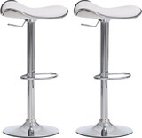 thumbnail of Décoshop26 - Set aus 2 weißen Barhockern aus Kunststoff mit verchromten Metallbeinen drehbar und höhenverstellbar TDB10307