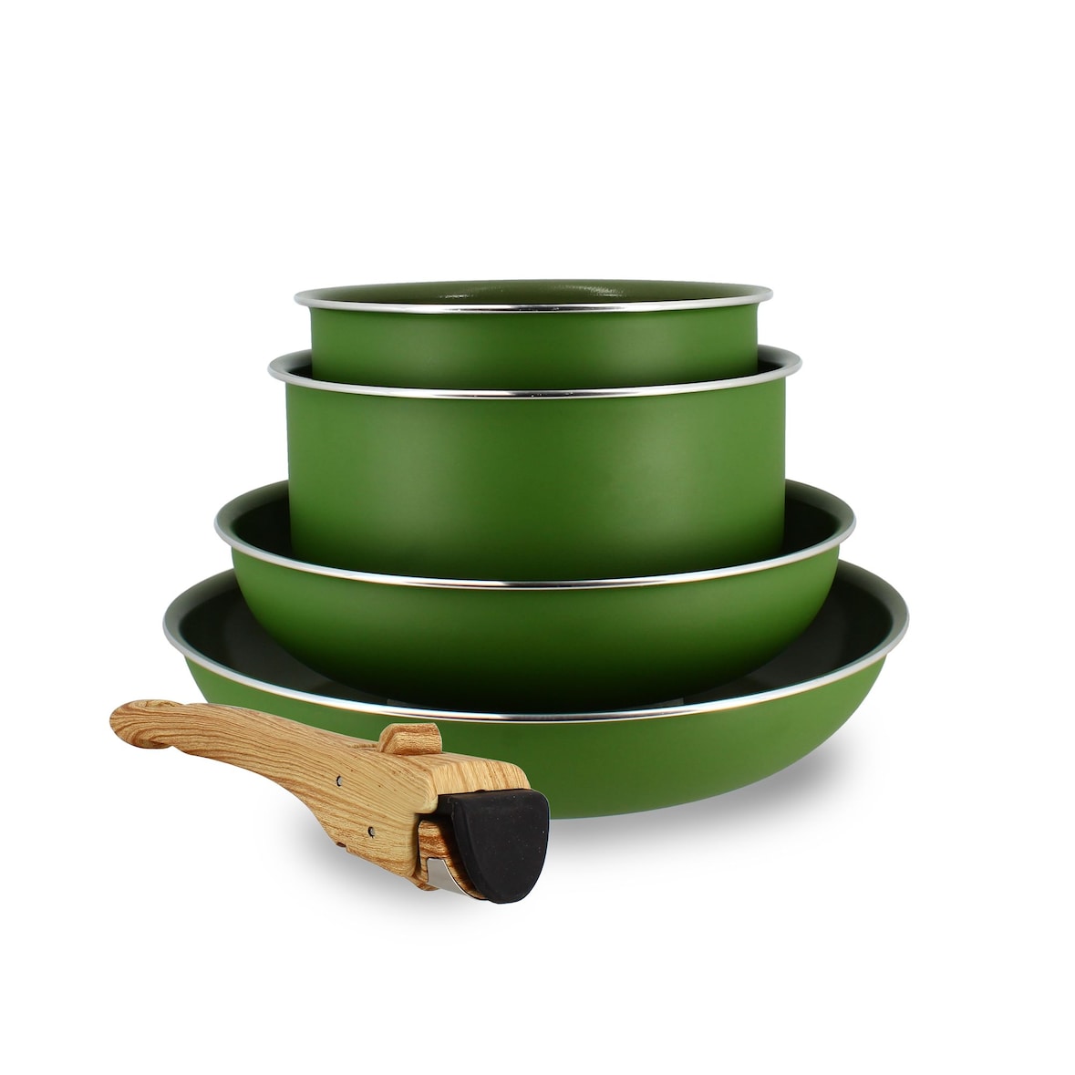 Menastyl - Set de 5 pièces cuisson en aluminium recyclé olive