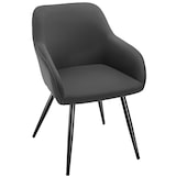 thumbnail of tectake Eetkamerstoel Marilyn, koordlook, gestoffeerd - antraciet / zwart, Set van 4 - 405417