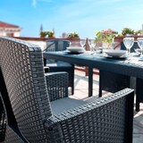 thumbnail of BICA Diningset 7 tlg. Lido, 6 Sessel inkl Sitzkissen, Tisch Houston, Graphite - wetterfest