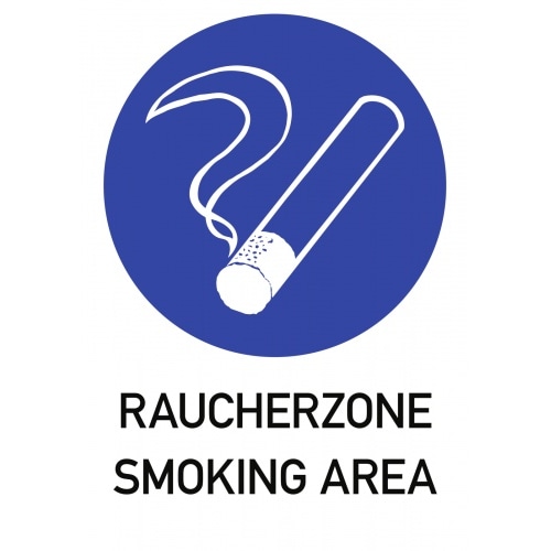 Raucherzone - Smoking Area, Kombischild, Alu, 262x371 mm