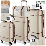 thumbnail of tectake Set di valigie da viaggio Madison, 13 pezzi, lucchetto TSA 49 x 30 x 76 cm Crema