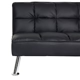 thumbnail of Sofa HWC-K21, Klappsofa Couch Schlafsofa, Nosagfederung Schlaffunktion Liegefläche 181x107cm ~ Kunstleder, schwarz