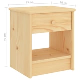 thumbnail of Table de chevet naturel 35x30x40 cm bois de pin massif