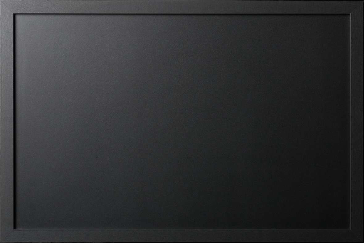 Bi-Office Quadro de Giz Essentials - 400 x 600 mm - Superfície Não Magnética, Moldura de MDF Preto