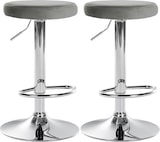 thumbnail of 2er Set Barhocker Ponte Samt grau/Metall in Chromoptik