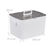 thumbnail of Relaxdays Hausapotheke, 5 Fächer, Erste Hilfe Kasten 2 separate Etagen, Kunststoff, HxBxT: 22x28,5x21,5 cm, weiß/grau