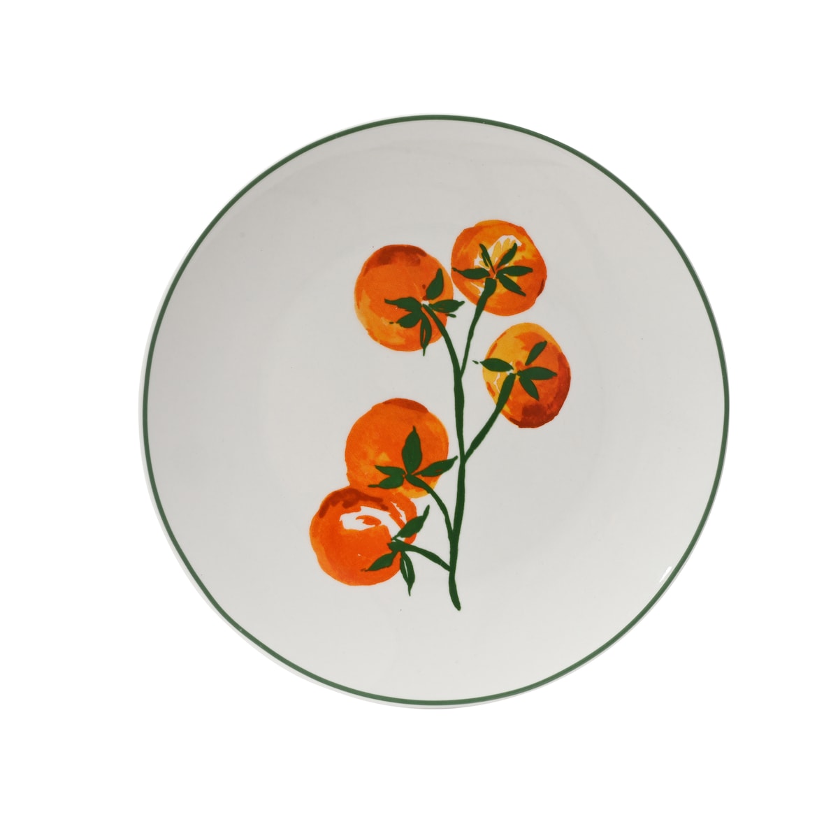 Frühstücksteller Porzellan 20,2x2,3cm Tomaten Motiv - Essensteller Mittagsteller Speiseteller Frühstücksteller Snackteller Geschirr Weiß Rot Grün