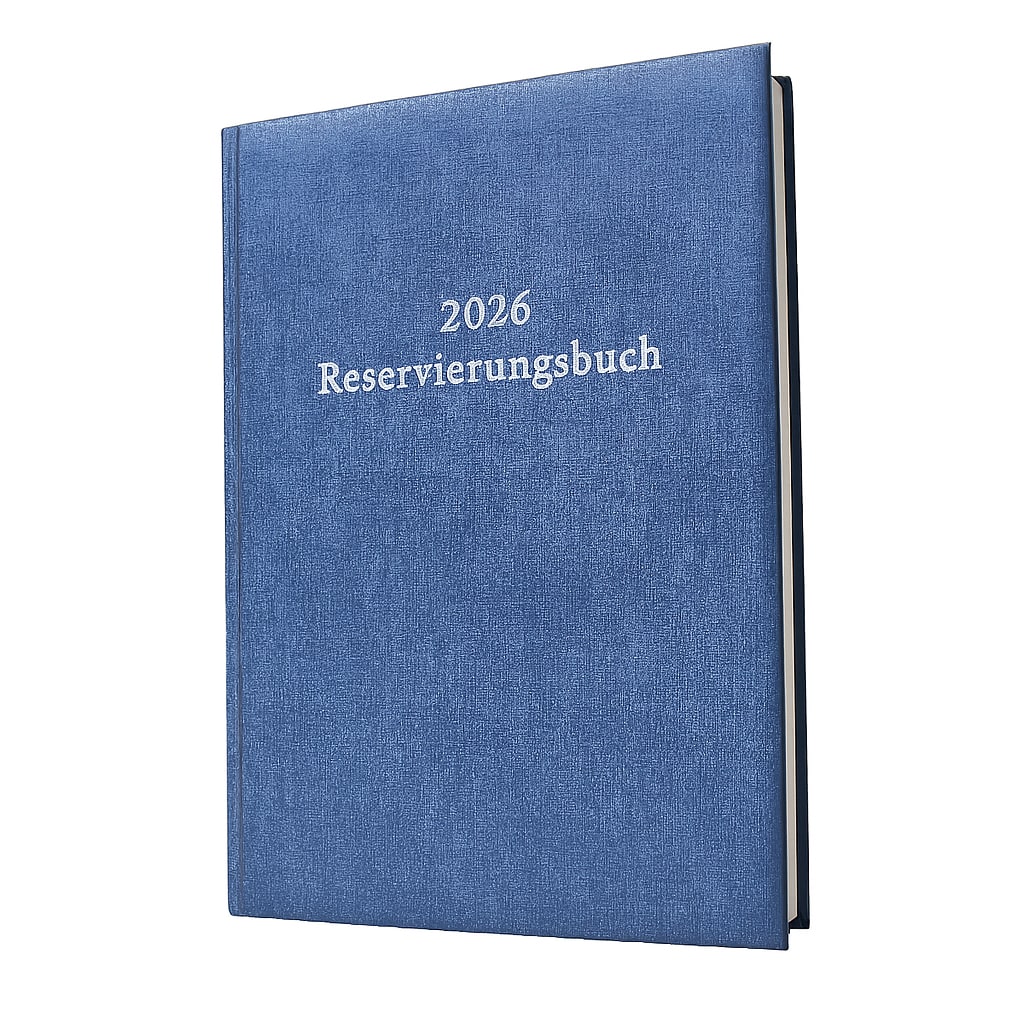 2026 ADINA Reservierungsbuch A4 blau-metallic 1 Tag auf 1 Seite Balacron