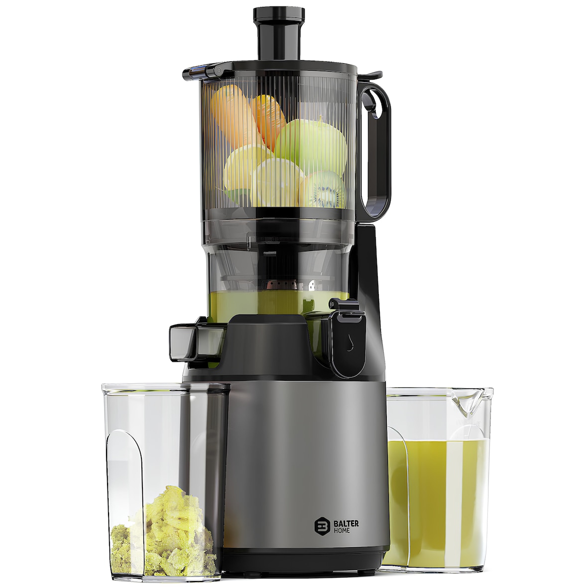 Balter Entsafter Slow Juicer, Große 135MM Öffnung, 300 Watt, Entsafter für Gemüse und Obst, Früchte, Saftpresse, BPA Frei, leise