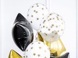 thumbnail of Luftballons mit Sternen 30cm Klar Transparent / Gold 6er Set