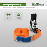 thumbnail of 5x Spanngurt mit Ratsche 6m einteilig 800kg 0,8t orange