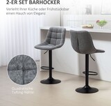 thumbnail of Barhocker 2er-Set Polyester Dunkelgrau, 63-84 cm, 360° drehbar