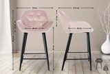 thumbnail of Barhocker KUTOR - Samt Pink 54x57.5x93.5 cm | Barstuhl Mit Lehne Tresenhocker Tresenstuhl Kneipenhocker Kneipenstuhl