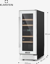 thumbnail of Klarstein Vinovilla 17 Built-In Duo Zweizonen-Weinkühlschrank 53l 17 Fl. 3-Farben Glastür Weißes Glas