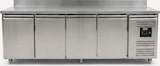 thumbnail of Romux® Kühltisch mit 4 Türen 223x70 cm mit Luftkühlung | Theken Kühlschrank aus Edelstahl mit Kapazität 553 L und Leistung 350 W