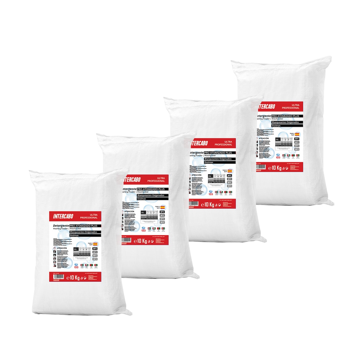 Waschpulver mit Aktivsauerstoff und Enzymen für Waschmaschinen 40kg| Für weiße und bunte Wäsche | XXL Profi Waschmittel | 4 x 10 Kg