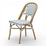 thumbnail of Chaise de jardin MATIGNON en aluminium et polyéthylène 47x59x85 , tissage bleu clair, blanc et gris.