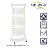 thumbnail of San Ignacio  KINVARA- Verdulero con ruedas de 3 Alturas 42x33x11 cm Blanco