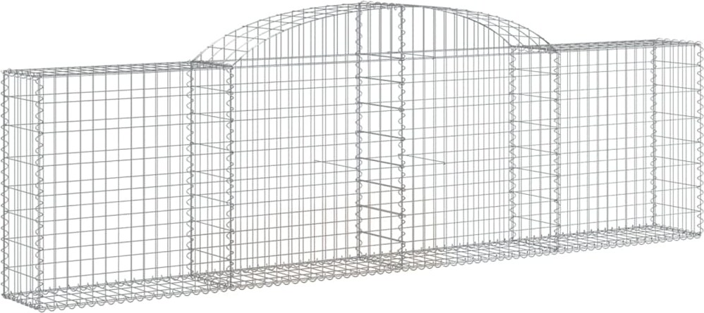 vidaXL Gabione mit Hochbogen 300x30x80/100 cm Verzinktes Eisen